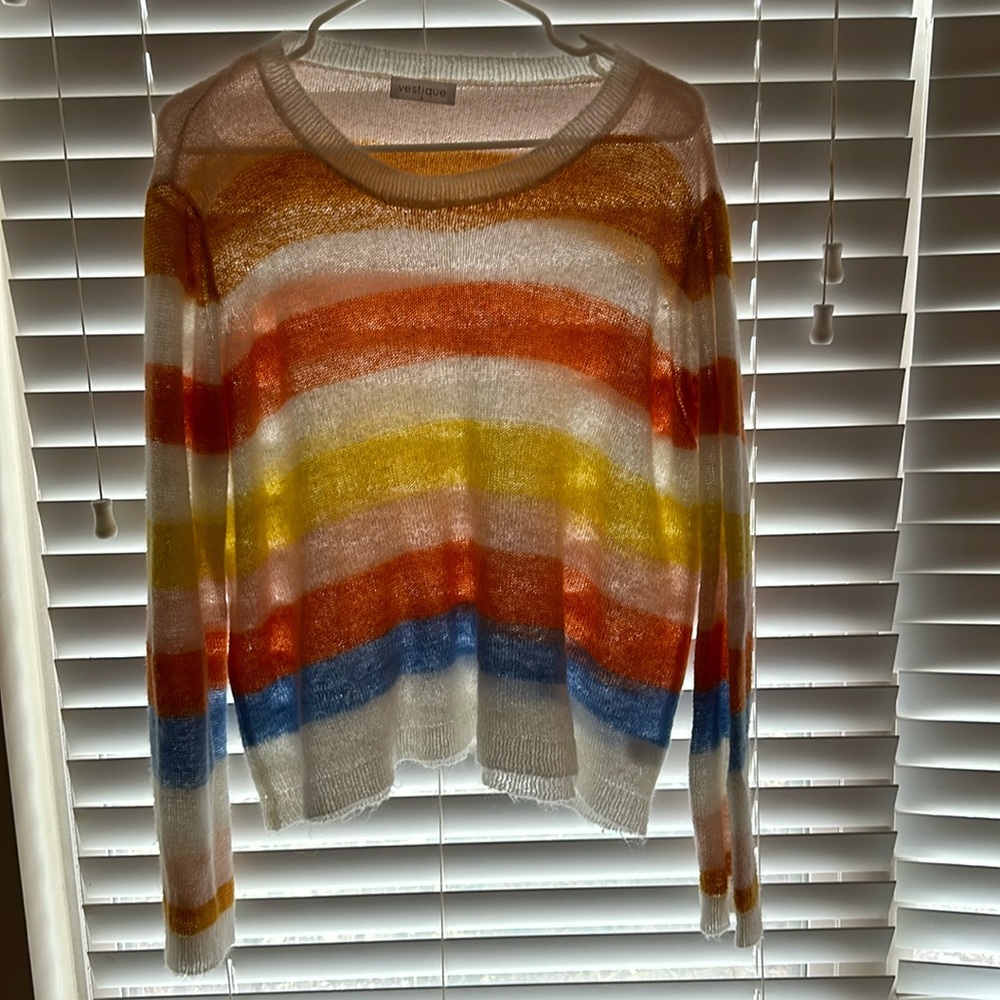 Oversized striped vestique sweater small